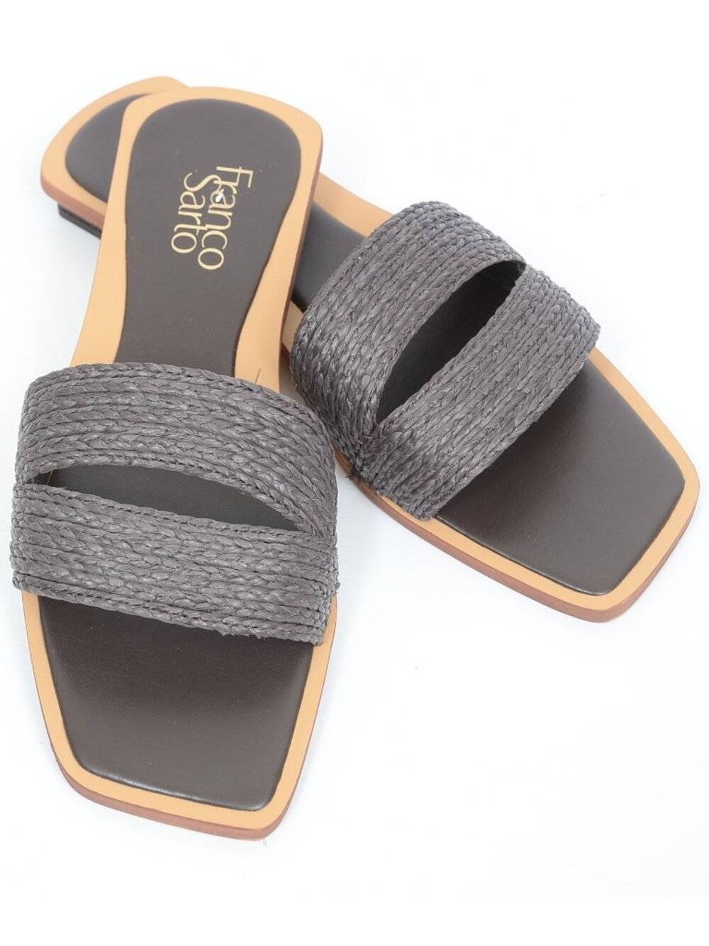 Franco Sarto Emilana Women's 8 Textured‎ Raffia Square Open Toe Sandal Resort